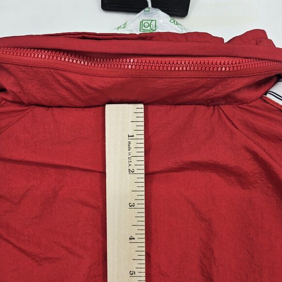 Ellesse Track Jacket Mens Large Nylon Red Navy Blue White Hooded HAS FLAWS - Picture 9 of 14